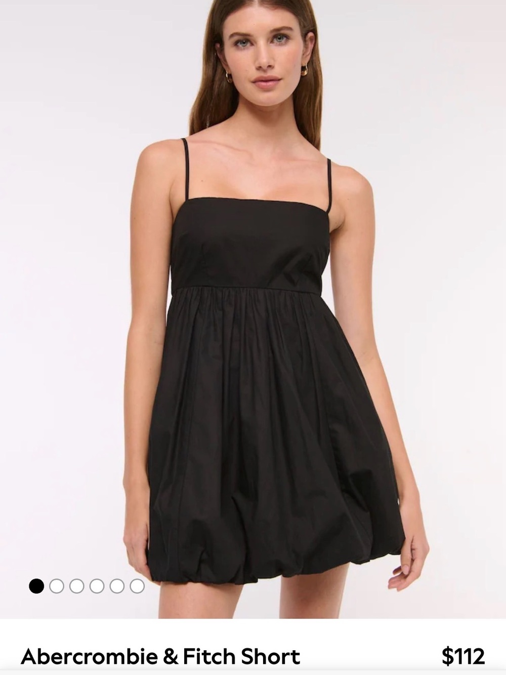 Abercrombie & Fitch Black Square Neck Mini Bubble Dress